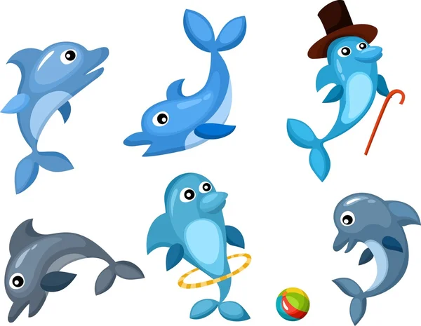 Conjunto de golfinhos —  Vetores de Stock