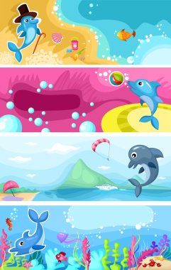 Sea life background clipart