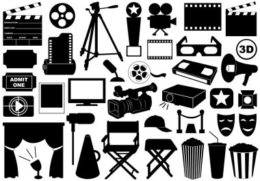 Movie related elements clipart