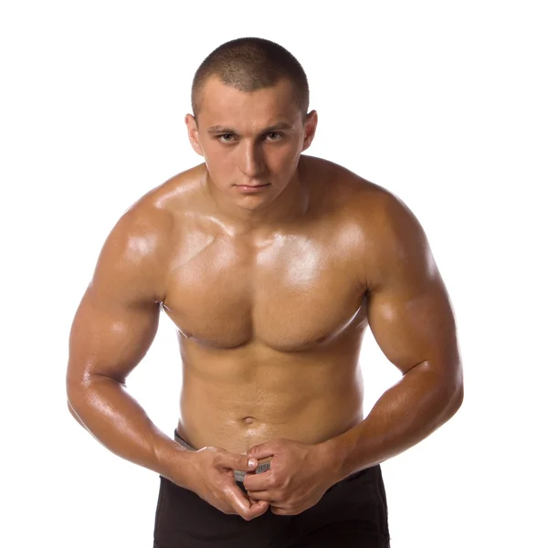 筋肉質の男性モデルのボディービルダー — ストック写真