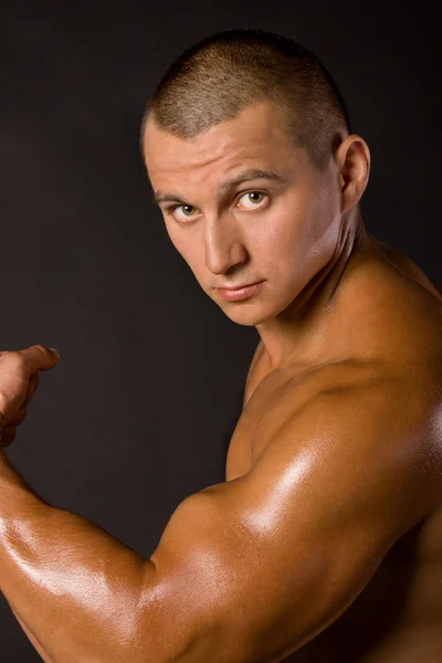 Muscled male model bodybuilder — Stock Photo, Image