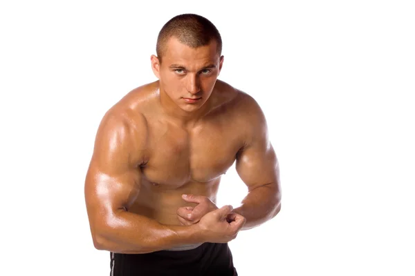 Musculoso modelo masculino culturista — Foto de Stock