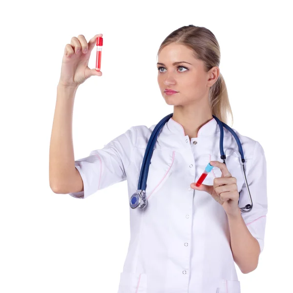 Portret van een meisje arts. phonendoscope — Stockfoto