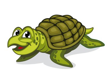 Green turtle reptile clipart