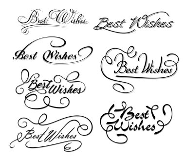 Best wishes calligraphic elements clipart