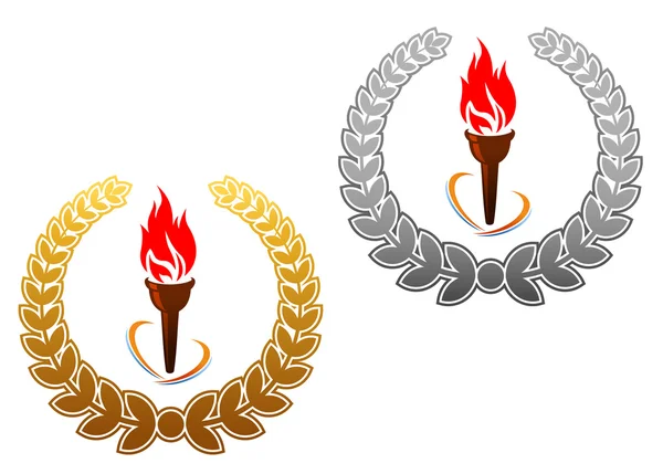 Пылающие факелы для спортивного дизайна — стоковый вектор