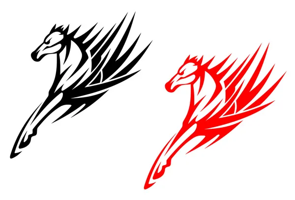 Tribal hästar — Stock vektor