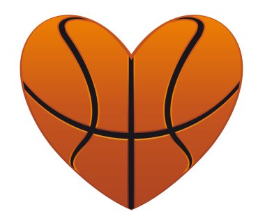 Basketball heart clipart