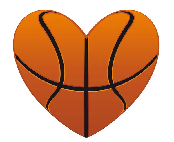 Basket-ball coeur — Image vectorielle