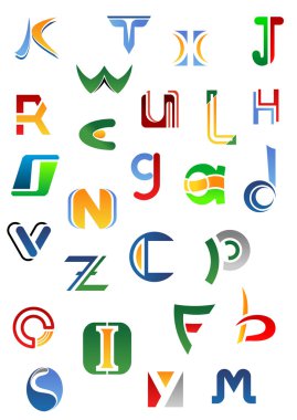 Alphabet letters and icons from A to Z clipart