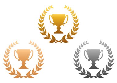 Golden, silver and bronze awards clipart