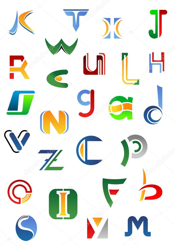 Alphabet letters and icons from A to Z