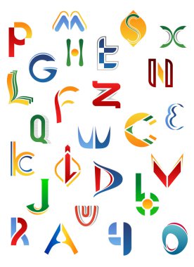 Alphabet symbols from A to Z clipart