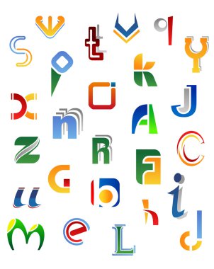 Full alphabet symbols clipart