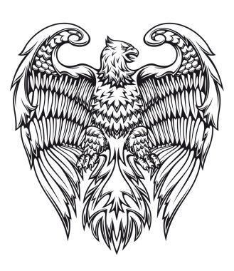 Powerful eagle or griffin clipart