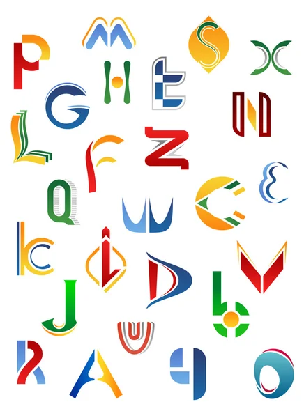 Simboli alfabetici dalla A alla Z — Vettoriale Stock