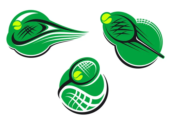 Tennis sports icons and symbols — Stock Vector