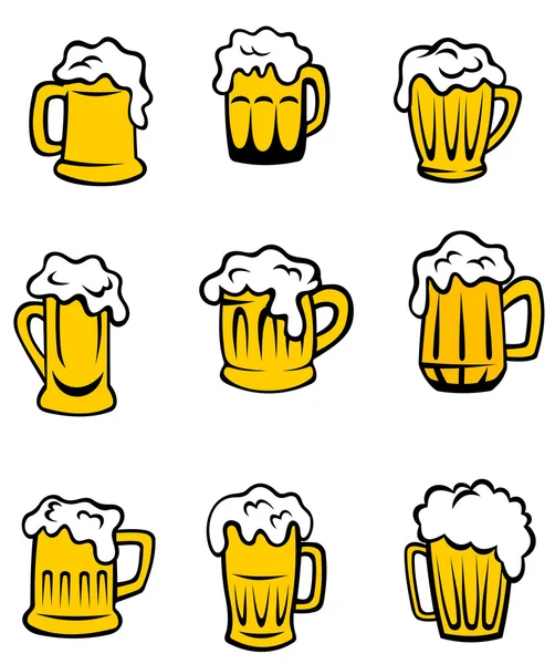 Conjunto de copos de cerveja —  Vetores de Stock