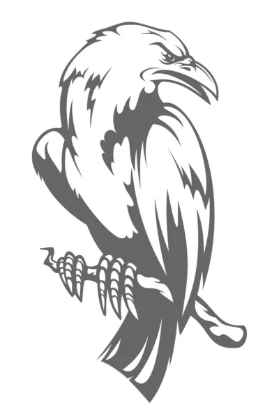 Corbeau noir — Image vectorielle