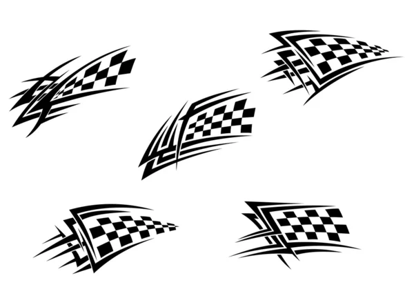Tatuajes de bandera de carreras — Vector de stock