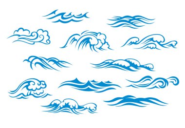 Ocean and sea waves clipart