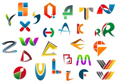 Set of alphabet symbols from A to Z clipart