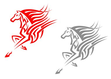 Horse mascots clipart