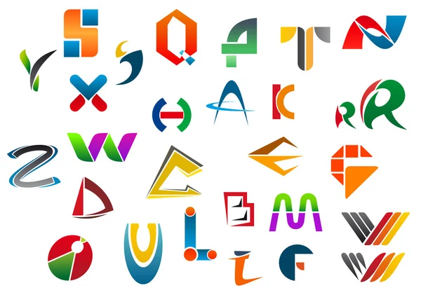 Conjunto de símbolos alfabéticos de A a Z — Vetor de Stock