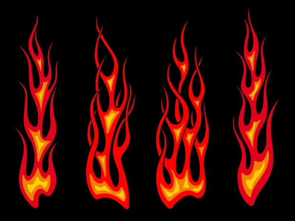 Dlouhá kmenová plameny — Stockový vektor