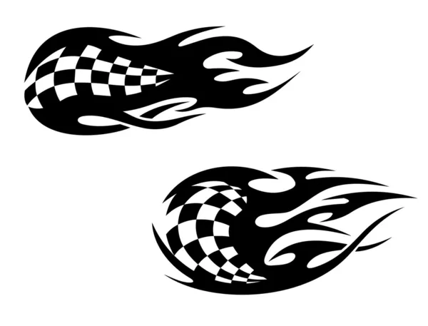 Racing vlag tatoeages — Stockvector