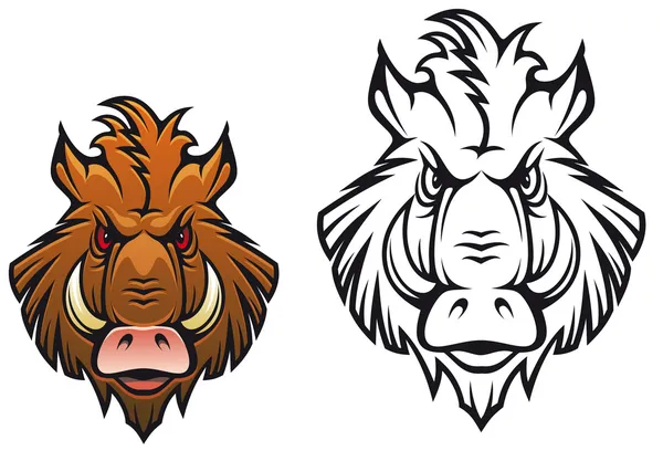 Angry boar mascot — Stock Vector