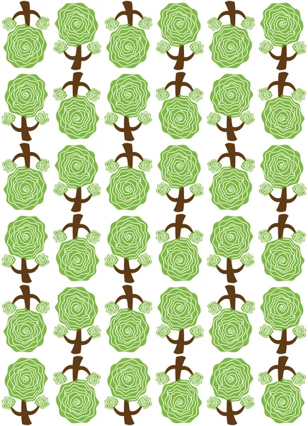 Абстрактный зеленый деревья бесшовный фон — стоковый вектор