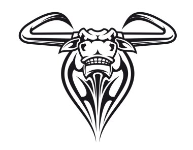 Wild buffalo mascot clipart