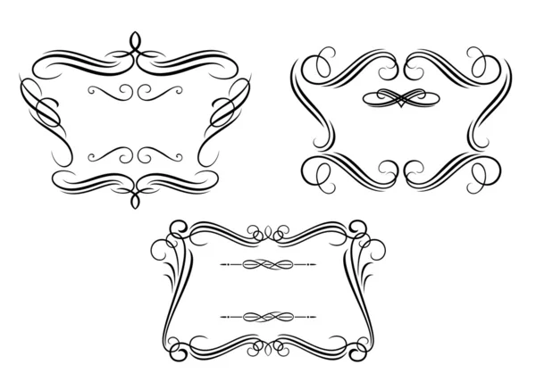 Cadres rétro avec éléments décoratifs — Image vectorielle