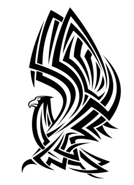 Tribal eagle tattoo clipart