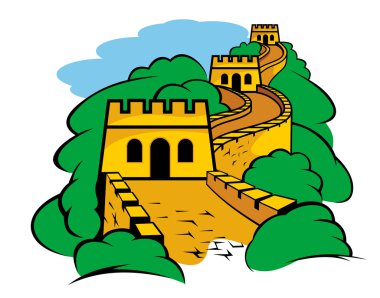 Great Wall in China clipart