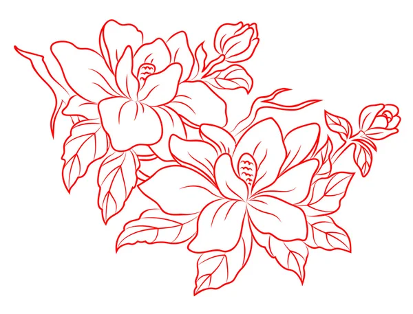 Цветы в китайском стиле ретро — стоковый вектор