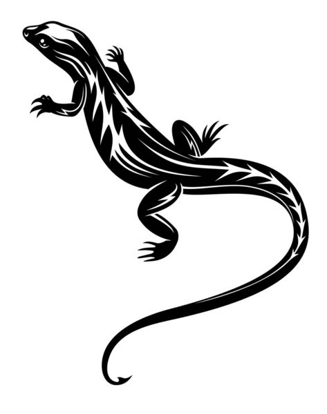 Reptile lézard noir — Image vectorielle