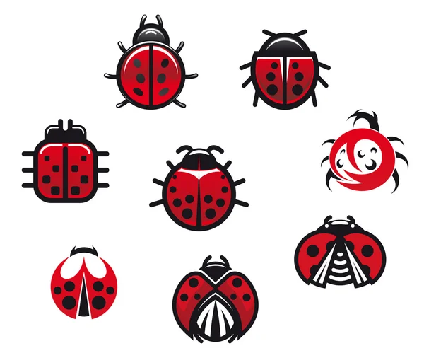 Ladybugs και πασχαλίτσες — Διανυσματικό Αρχείο