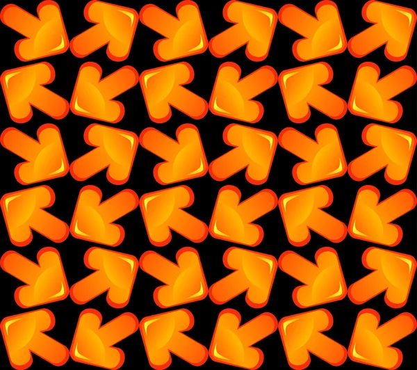 オレンジの矢印とのシームレスな背景 — ストックベクタ