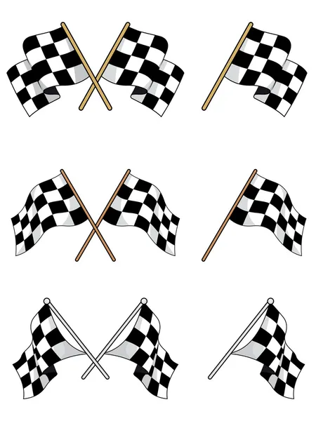 Conjunto de bandeiras quadriculadas de corrida — Vetor de Stock