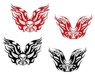 Bikers and bikes tattoos clipart