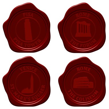 Italy sealing wax set clipart