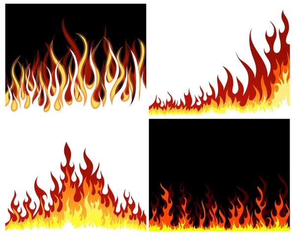 火の背景のセット — ストックベクタ