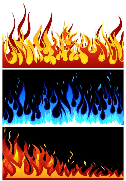Fire background set — Stock Vector