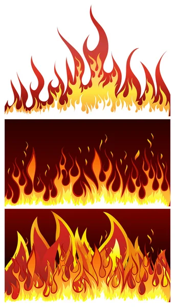 Fire background set — Stock Vector