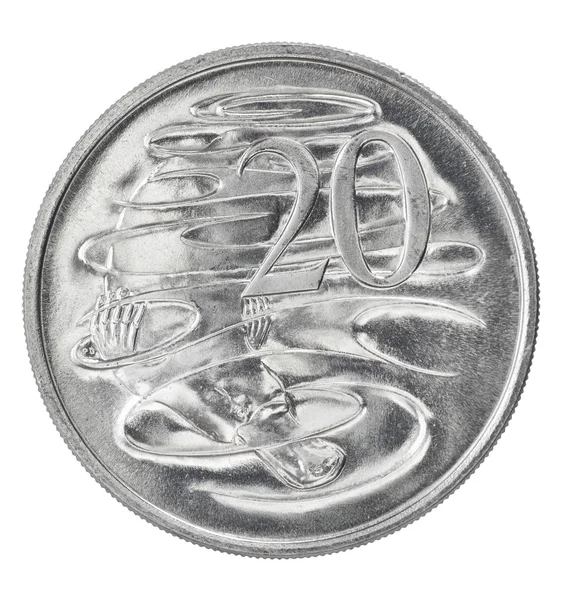 Австралійський двадцять цент монети — стокове фото