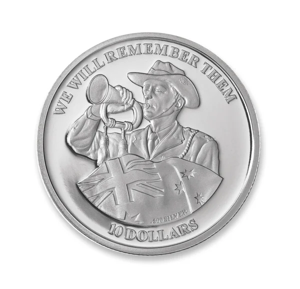 Aussie silber Zehn-Dollar-Münze — Stockfoto