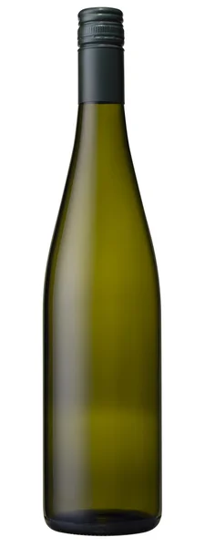 Prázdné zelené láhev vína, samostatný — Stock fotografie