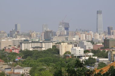 The bird view of the building near forbidden city clipart